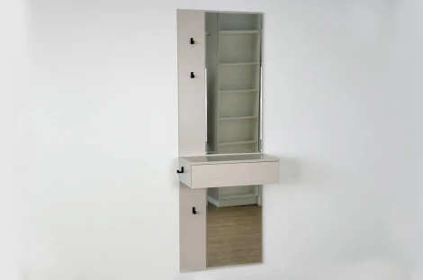 Зеркало Мерси Mebelson (ЛДСП,Зеркало,Пластик,Дерево/Бежевый) арт.177192,3367