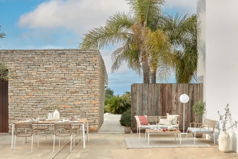 Кресло из ротанга La Forma (ex Julia Grup) Cailin (Белый,Бежевый,Серый/ Веревка,Сталь)