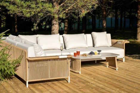 "Мальдивы" трансформирующаяся лаунж-зона из искусственного ротанга, цвет соломенный 4SIS арт.УТ-00007467