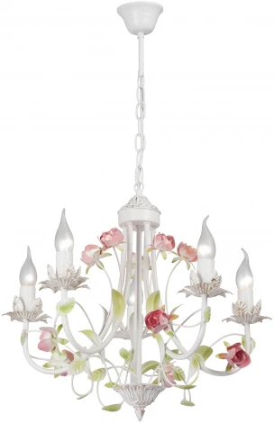 Подвесная люстра V1138-0/5 Vitaluce (220V, на цепи, свеча, цветы)