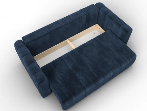 Диван прямой Лига-062 НПБ (ДСП,Фанера,ХДФ/Пластик/Велюр/Синий) Лига Диванов 130277