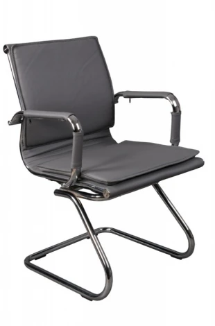Кресло Бюрократ CH-993-Low-V серый эко.кожа низк.спин. полозья металл хром