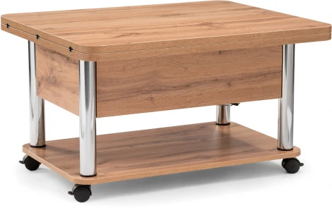 Стол-трансформер Woodville Виват дуб вотан / хром 490590