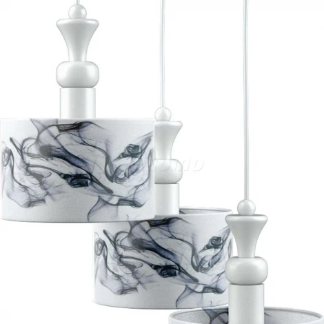 Люстра подвесная Lamp4you, 3 плафона, белый с синим