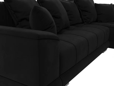 Диван угловой НордСтар правый угол (Черный/Микровельвет) Лига Диванов арт.121117