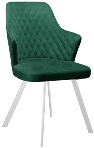 Стул DikLine 345 K13 изумруд, ножки белые арт.00-00076158