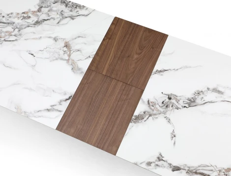 Стол ESF DT8843CW (180) белый мрамор керамика/Керамика,Металл,Дерево