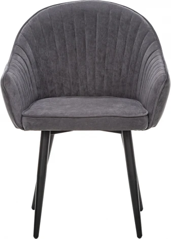 Стул с подлокотниками Вайд, каркас Черный, велюр Графит 2500000185793 Leset