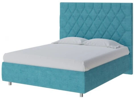 PROxSON Кровать Rhomby без основания (Ткань: Велюр Лофти Лазурь) 180x190