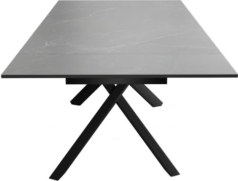Стол DikLine KX160 мрамор черный Марквин,опоры черные