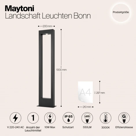 Наземный светильник Maytoni Bonn O425FL-L10GF (LED, 220V, IP65)