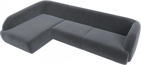 Диван угловой Лига-041 левый угол (Серый/Велюр) Лига Диванов арт.122190L