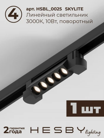 Трековая система в сборе встраиваемая однофазная 220V Hesby Lighting Skylite №10 HSBL_kompl_S010_VI2B3K