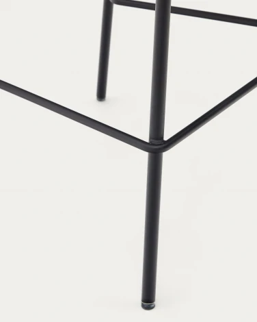 Полубарный стул Zunilda из черной синели и стали с матовой черной отделкой, высота сиденья 65 см. La Forma (ex Julia Grup) арт.166655