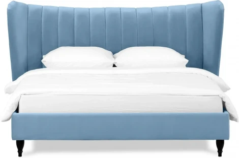 Кровать Queen II Agata L ОГОГО (арт.574718), (Ткань/Голубой)