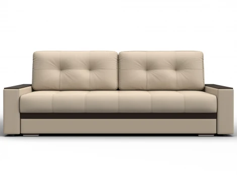 Диван прямой с декором Лига-096 НПБ (ДВП,ДСП,ЛДСП,Брус,Фанера/Пластик/Экокожа/Бежевый,Коричневый) Лига Диванов 133428