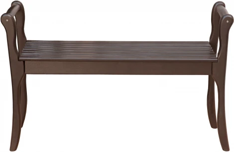 Скамья для прихожей с подлокотниками массив, каркас орех от фабрики Mebelik