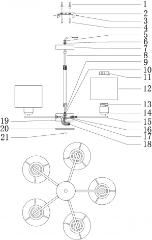 Потолочная люстра Moderli Vesta V1175-5P