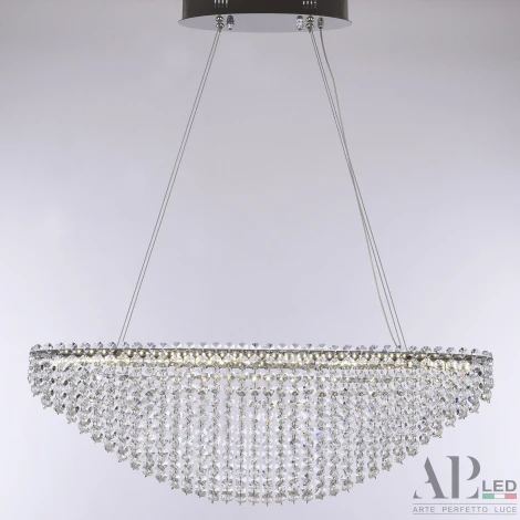 Подвесная люстра светодиодная APL LED Sicilia SH505.0.60.A.Ni.4000 (220V, хрусталь, на тросе)