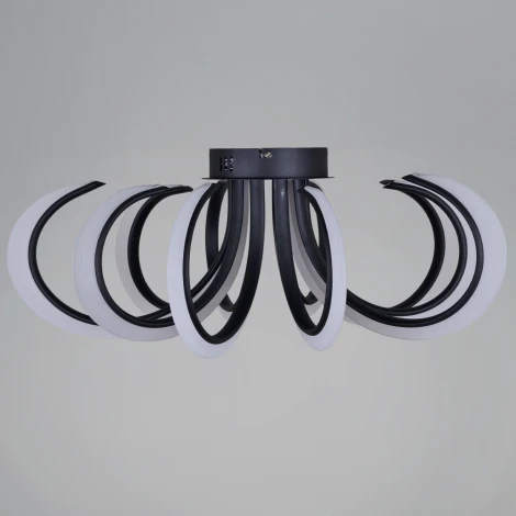 Потолочная люстра светодиодная с пультом и ночным режимом Reluce 74390-0.3-5+5 black (Умный дом) (220V)