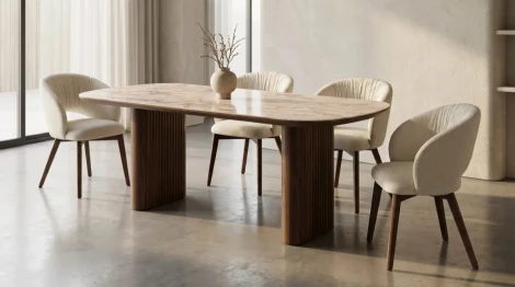 Стул ПИОЛА (PIOLA), цвет СВЕТЛО-БЕЖЕВЫЙ CITY-102, букле / ОРЕХ каркас, ®DISAUR M-City 64851