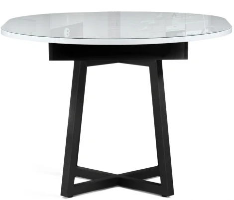 Стеклянный стол Woodville Регна белый / черный 504219