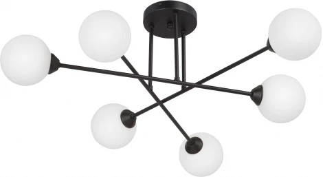 Потолочная люстра на штанге Vitaluce V3931-1/6PL, 6xG9 макс. 40Вт V3931-1/6PL (220V, шарики, молекулы)