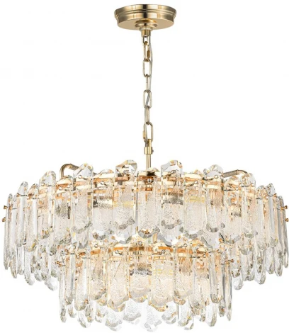 Подвесная люстра ярусная большая Odeon Light Bullon 5069/22 золото/прозрачный/металл/хрусталь E14 22*40W (220V, на цепи)