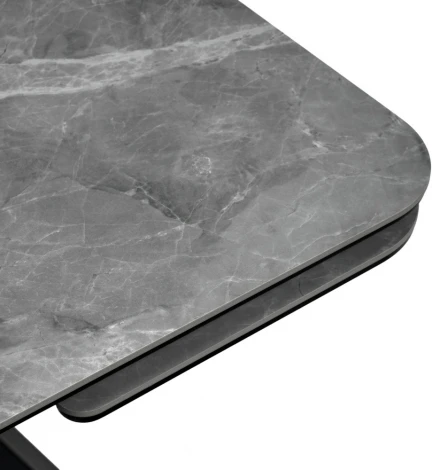 Стол Arthur раскладной 120-184x80x75см, керамогранит серый мрамор Greys Grey, чёрный Bradex Home арт.RF 0656