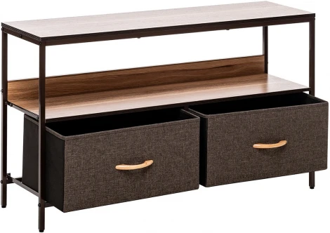 Комод Leset Локи 2 ящ., Коричневый Leset (Искусственный лен/Темно-коричневый) арт.2500000183508