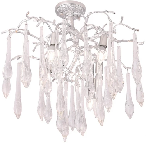 Потолочная люстра на штанге Crystal Lux Reina PL5 D600 SILVER PATINA (220V, подвески, ветки)