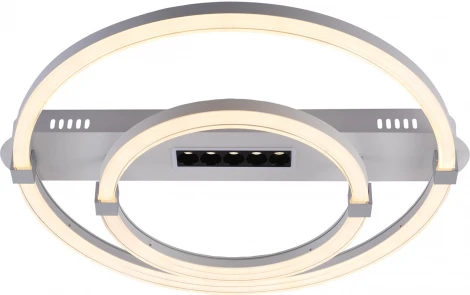 Потолочная люстра Escada Aspect 10253/2LED 53+3Вт, 3750Лм, металл/акрил, хром (регулировка яркости, 220V, пульт управления, круглые)