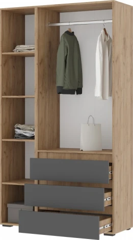 Шкаф Woodville Элла ШК 06 серый графит 0162 / дуб крафт золото арт.586718