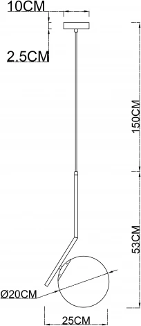 Подвесной светильник Arte Lamp Bolla-Unica A1923SP-1BK (220V, на проводе, шар)