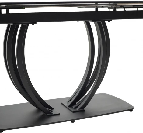 Стол MATERA 160 NERO KL-116 Черный мрамор матовый, итальянская керамика/ черный каркас М-City