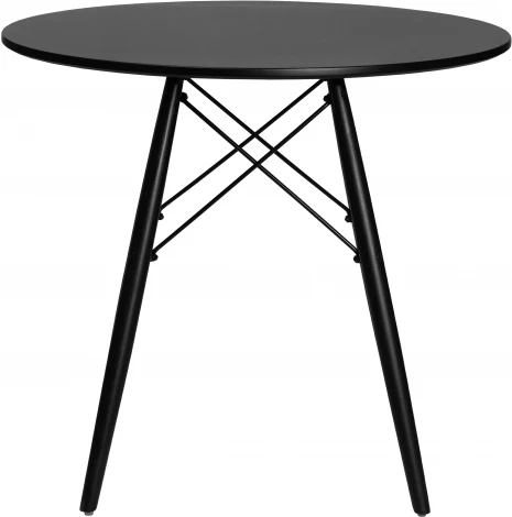 Стол обеденный DOBRIN CHELSEA`80 BLACK (столешница черная, основание черное) 108_BlackBase-TD-LMZL BLACK, цвет столешницы черный, основания черный