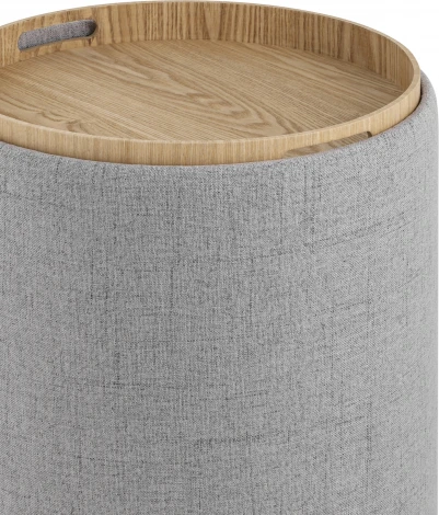 Пуф-столик с ящиком Хюгге S рогожка серый УТ000035338