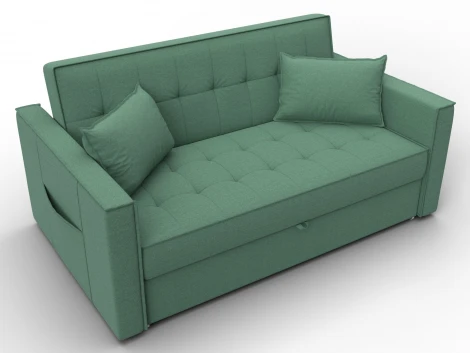 Диван прямой Лига-104 (140) (ЛДСП,Брус,Фанера,Рогожка/Зеленый) Лига Диванов 134862