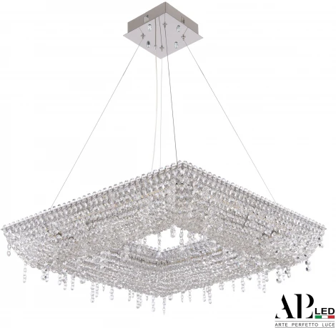 Подвесная люстра светодиодная APL LED Sicilia SH503.0.60.B.Ni.4000 (220V, хрусталь, на тросе)