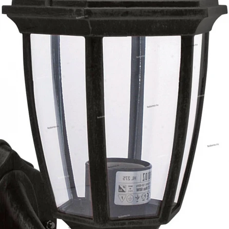 Светильник настенный уличный Horoz Leylak, 1 плафон, черный с прозрачным