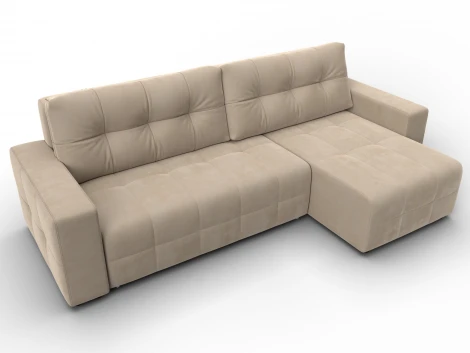 Диван угловой Лига-122 угол универсальный (ДСП,Брус,Велюр/Бежевый) Лига Диванов 137602