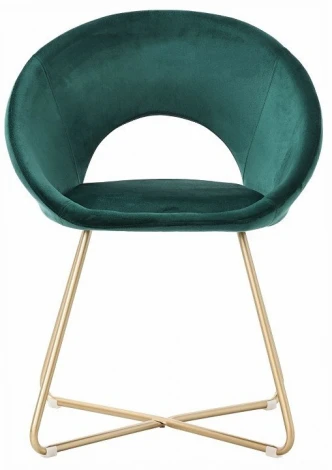 Комплект стульев Refuge Hesby зеленый, золотой (Комплект 4 шт) (Металл,Велюр/Зеленый) арт.HSBI_DC2124_green_4