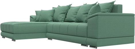 Диван угловой НордСтар левый угол (Зеленый/Рогожка) Лига Диванов арт.123501L
