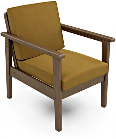 Кресло Arsko Лориан орех велюр горчичный