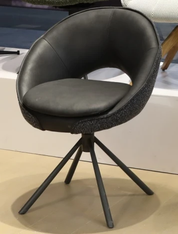 Стул ANABEL 360 град. поворот Черный  Maison 99# / OTE COBBLE 457 / серый каркас, ®DISAUR (арт.621M05764)