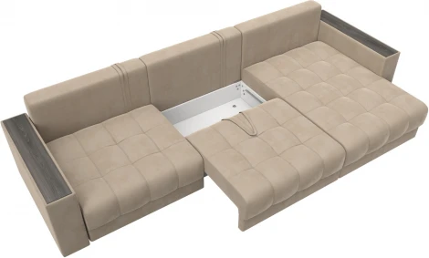 Диван угловой с декором Лига-049 НПБ Лонг Лига Диванов (Велюр) арт.128294