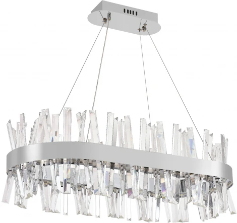 Подвесная люстра с таймером Natali Kovaltseva Smart Нимбы LED LAMPS 81251 (220V, хрусталь, пульт управления, управление смартфоном, на тросе)