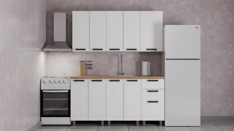 ГК Аленушка 1,6м Магнолия Молочный/Молочный,скоба черный,сонома