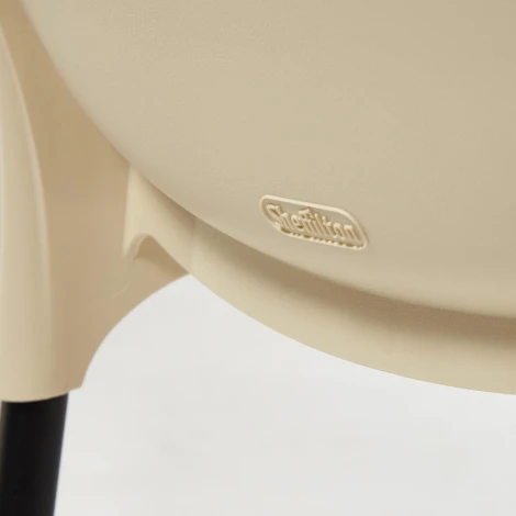 Стул GENIUS (mod 75) бежевый/коричневые ножки (металл/пластик)