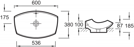Раковина Jacob Delafon Leaf E1186 60 см
